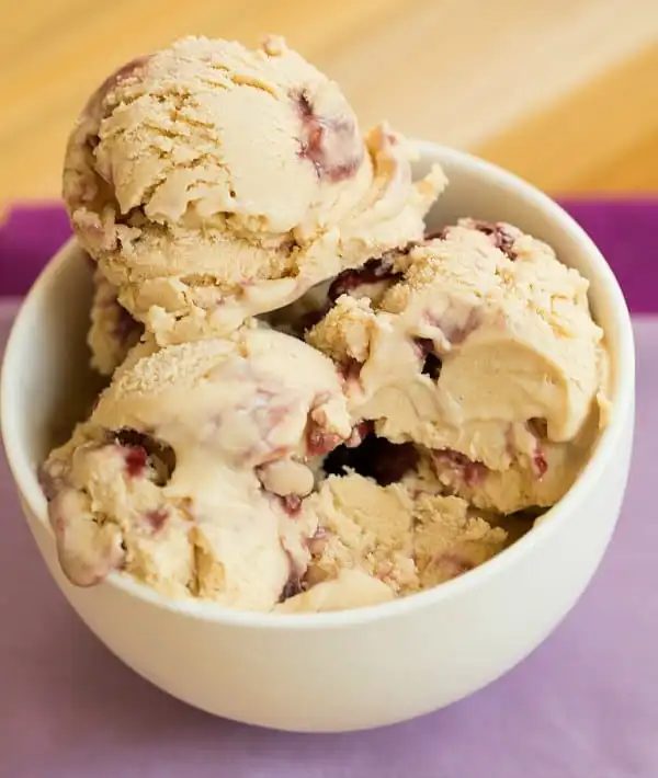 Peanut Butter & Jelly Ice Cream | #recipe