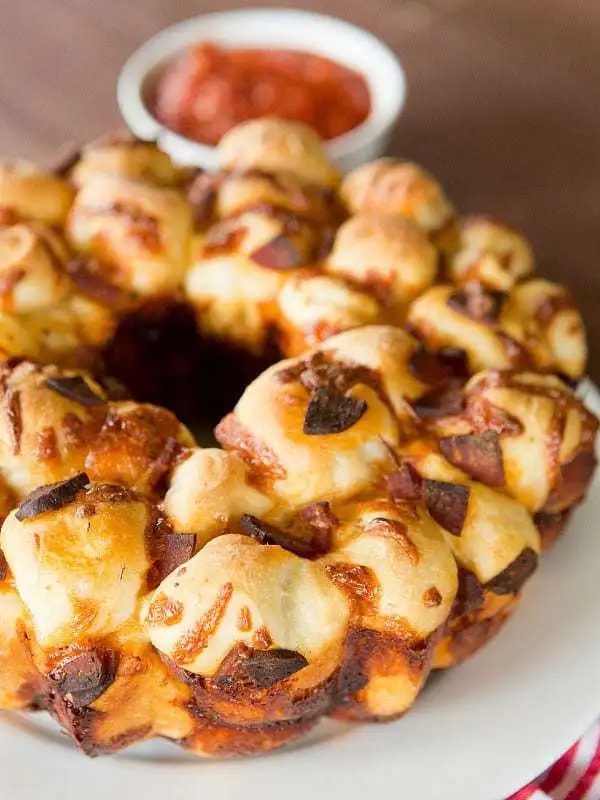 Pepperoni Pizza Monkey Bread, served with Dipping Sauce