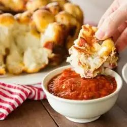 Pepperoni Pizza Monkey Bread, served with Dipping Sauce