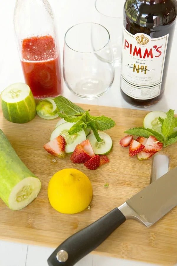 Strawberry Pimm’s Cup Cocktail