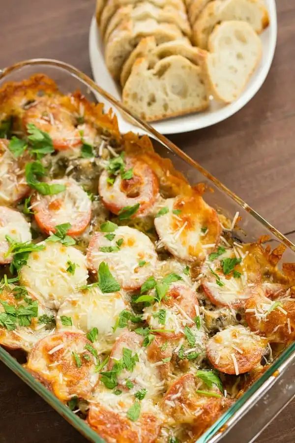 Cheesy Portabello-Tomato Appetizer