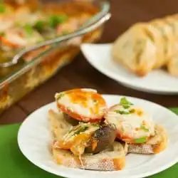 Cheesy Portabello-Tomato Appetizer