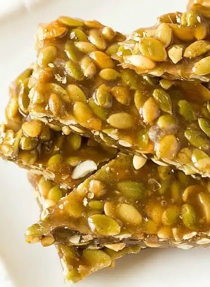 Pumpkin Seed Brittle plus Vanilla Bean and Cardamom