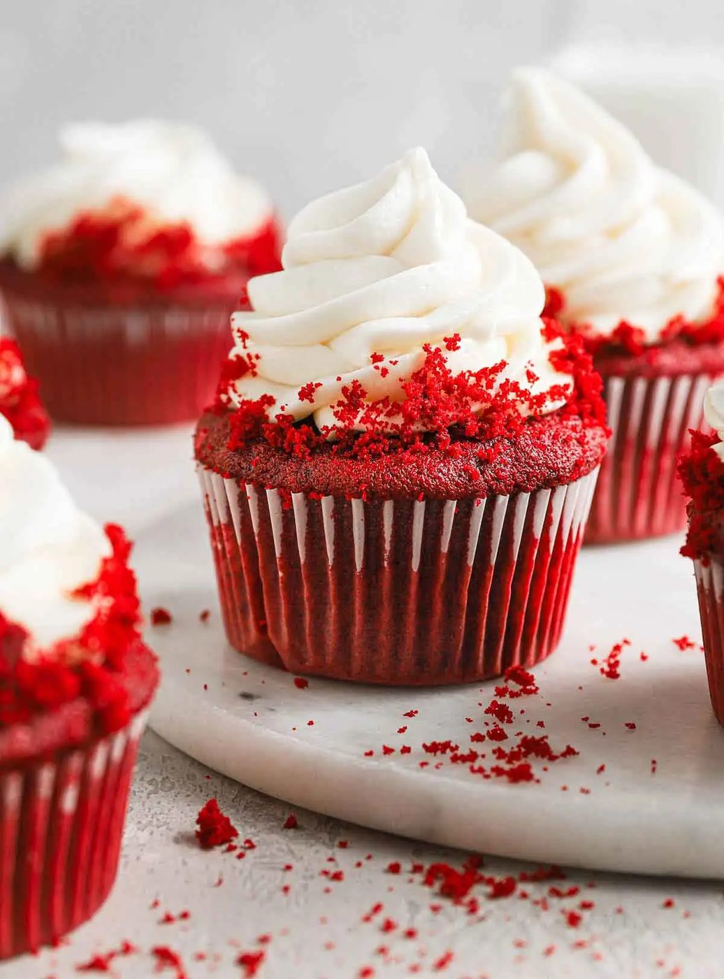 Red Velvet Cupcakes, served with Cream Cheese Frosting