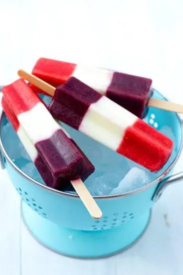 Red, White and Blue Firecracker Popsicles