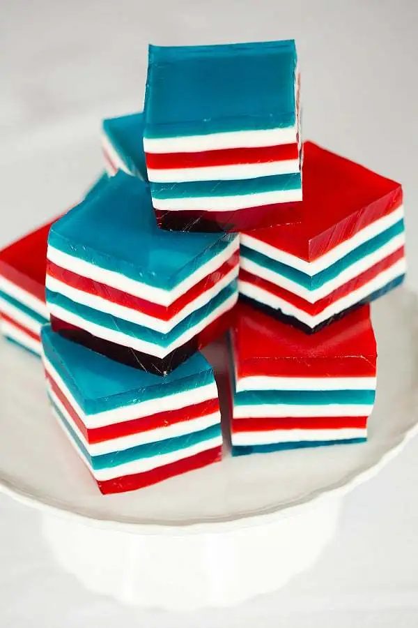 Red, White & Blue Layered Finger Jello