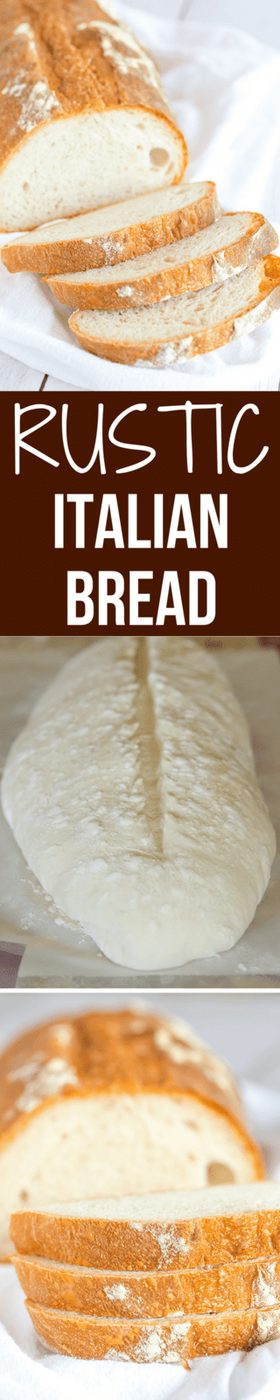 This Italian bread recipe takes some time to come together, but the hard crust and chewy bread are 100% worth it. Totally necessary with a bowl of pasta or a hearty soup!