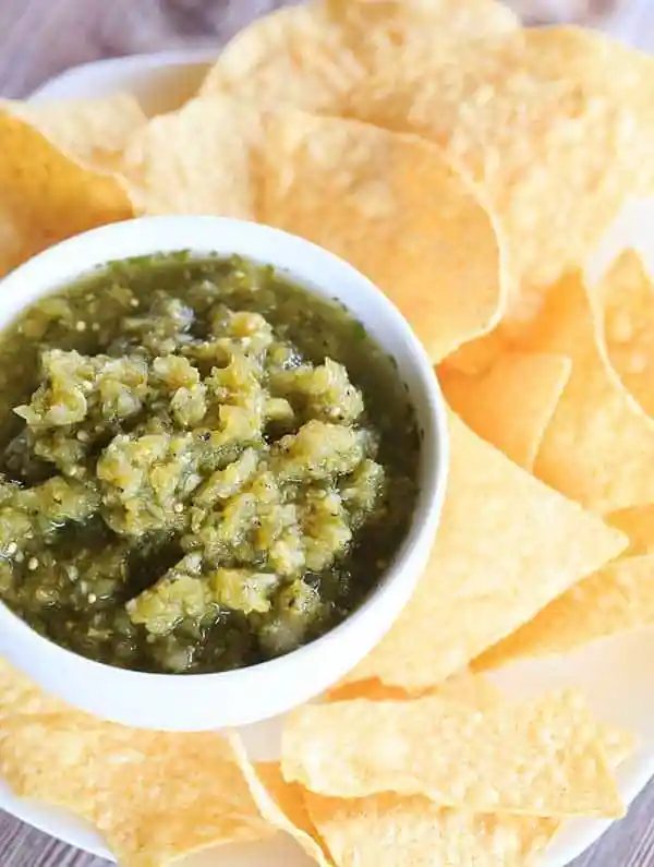 Salsa Verde, served with Hatch Chiles