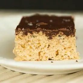 Salted Caramel Rice Krispies Treats plus Dark Chocolate