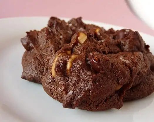 Salted Double Chocolate Peanut Butter Cookies