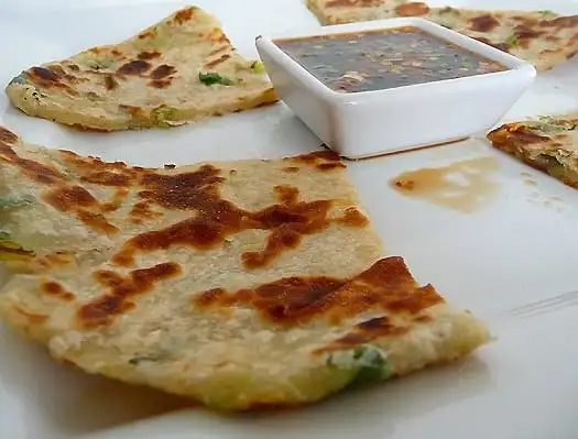 Scallion Pancakes, served with Ginger Dipping Sauce