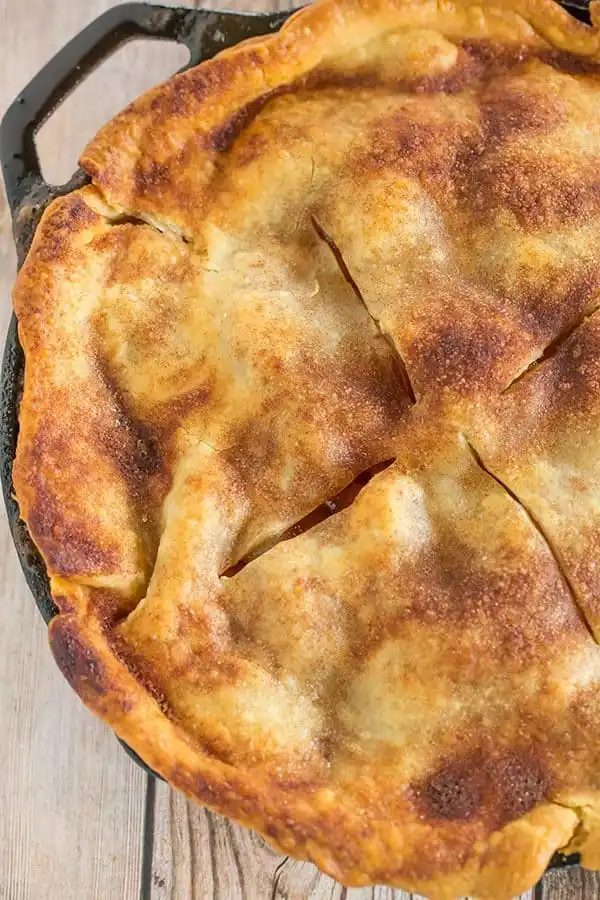 This skillet apple pie is a speedy and straightforward dessert recipe, and it's toffee-like sauce will melt your heart.