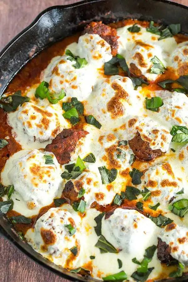 Skillet Meatball Parm