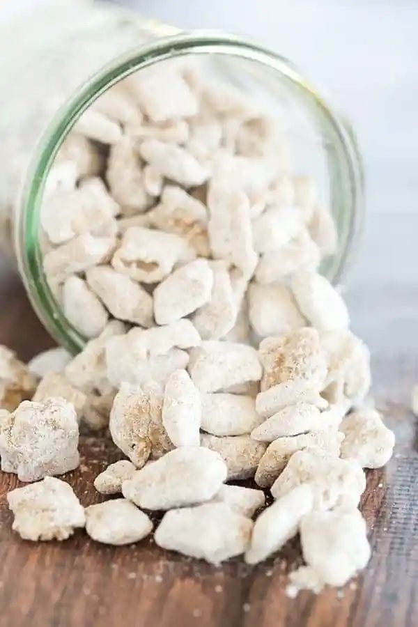Snickerdoodle Muddy Buddies are a cinnamon and sugar-coated rendition of one of our favorite snacks - candied Rice Chex!