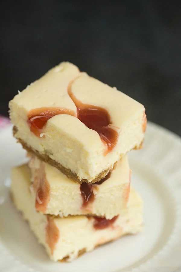 Strawberry Swirl Cheesecake Bars
