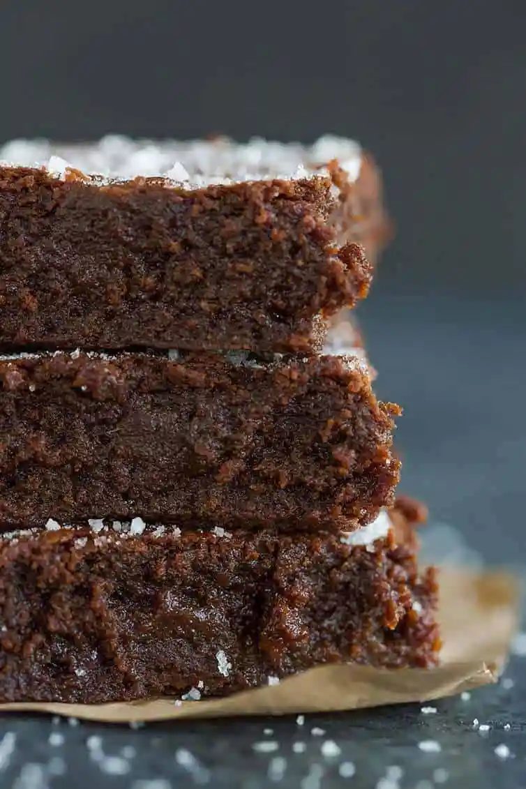 Sweet and Salty Brownies - Up close and personal with a standby salted caramel brownies!