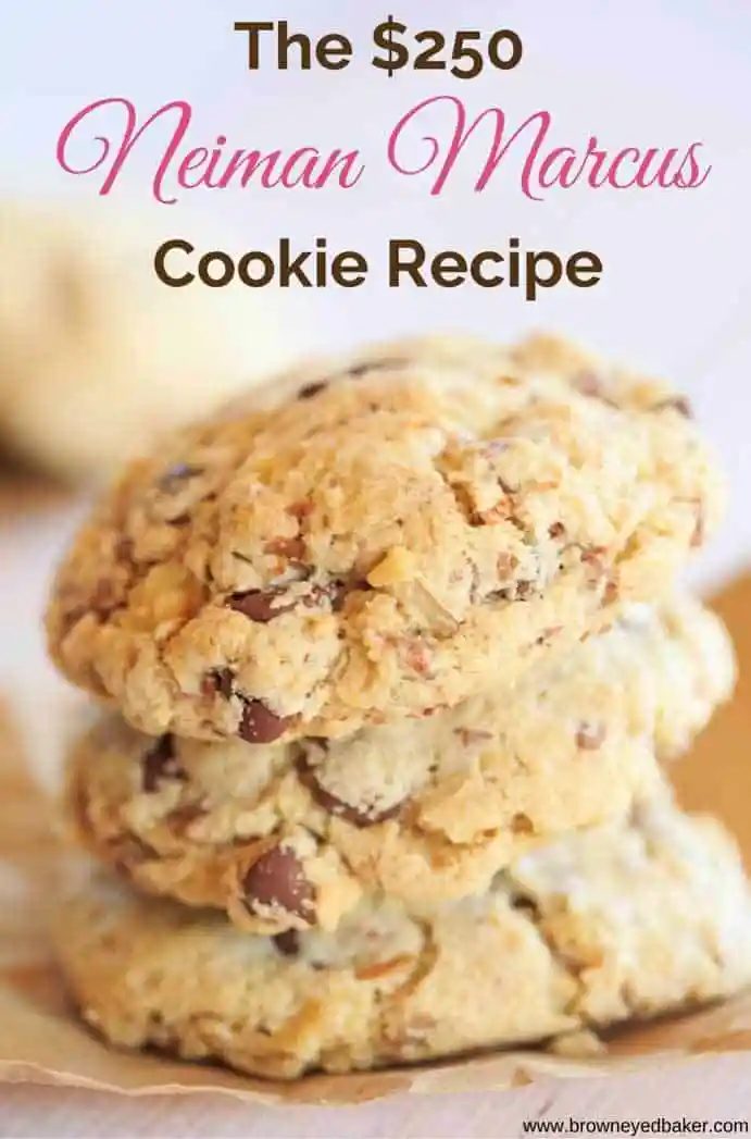 The famous $250 Neiman Marcus Cookie Recipe - made with ground oats, chocolate chips, grated chocolate and walnuts. |