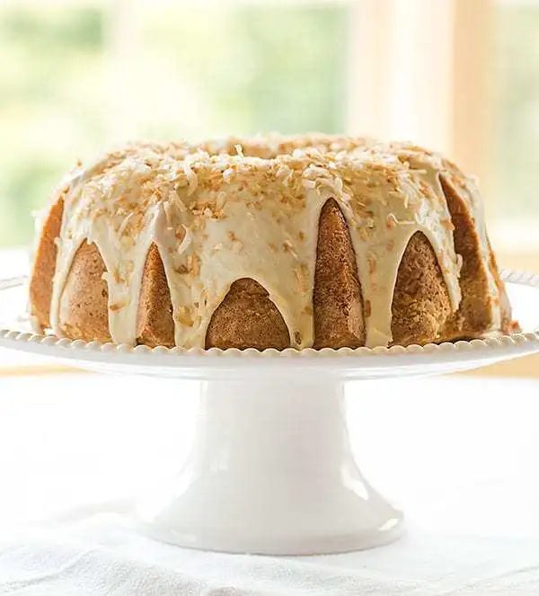 Coconut Bundt Cake with White Chocolate-Coconut Glaze |