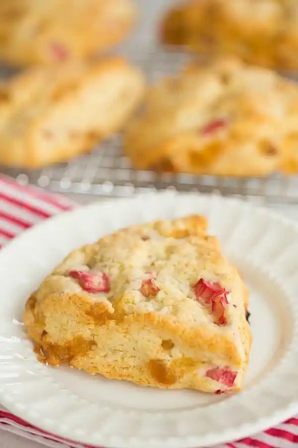 Vanilla Bean Rhubarb-Ginger Scones