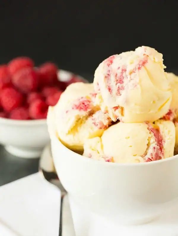 White Chocolate Raspberry Swirl Ice Cream