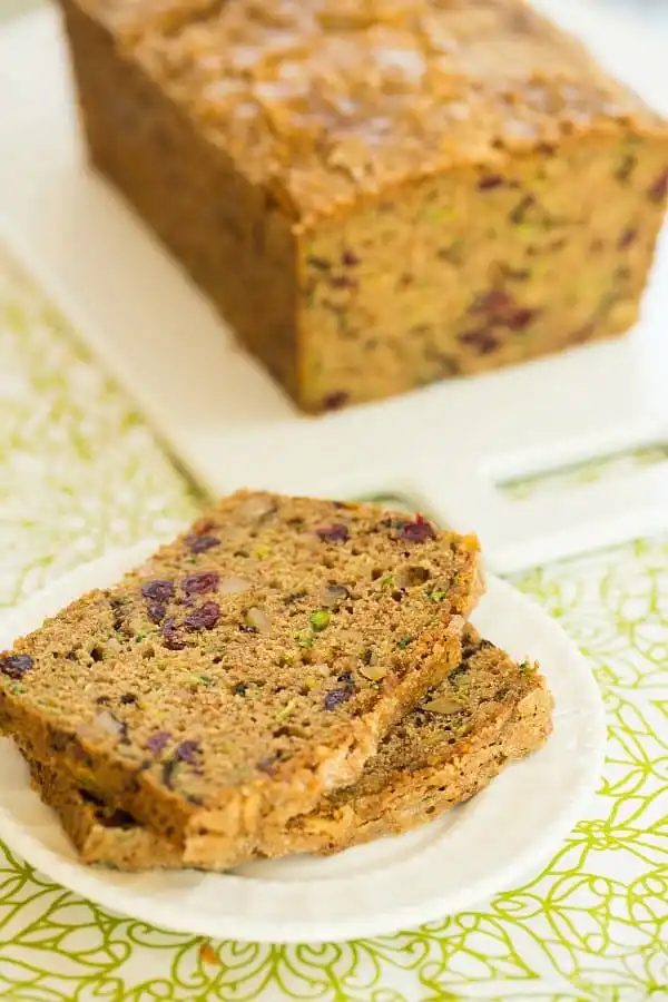 Spiced Zucchini Bread with Dried Cranberries and Walnuts | #recipe