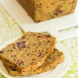 Spiced Zucchini Bread, served with Walnuts and Dried Cranberries