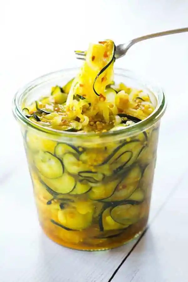 Sweet and Spicy Zucchini Refrigerator Pickles - A reliable recipe for using up your stash of zucchini! |