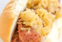 Beer and Brown Sugar Glazed Slow Cooker Kielbasa and Sauerkraut