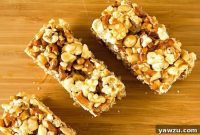 Caramel Popcorn Pretzel Peanut Crunch Bars