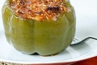 Roasted Bell Peppers Stuffed with Savory Sausage, Mozzarella, and Fresh Basil