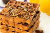Nutty Caramel Waffles