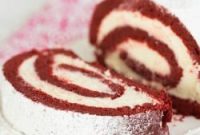 Velvety Red Velvet Roll Cake with White Chocolate Cream Cheese Delight