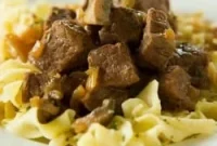 Hearty Slow Cooker Beef and Mushroom Noodle Dinner