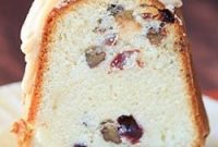 Autumn Cranberry Pecan Pound Cake with Buttery Praline Drizzle