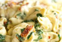 Creamy Tuscan Tortellini with Spinach and Sundried Tomatoes
