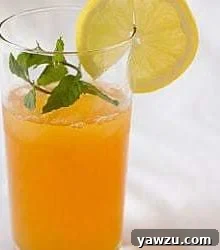 Refreshing Ginger-Tea Lemonade in a glass garnished with a lemon round.