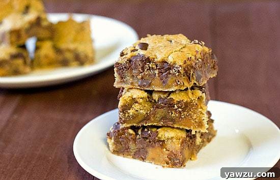 Decadent Salted Caramel Chocolate Chip Cookie Bars