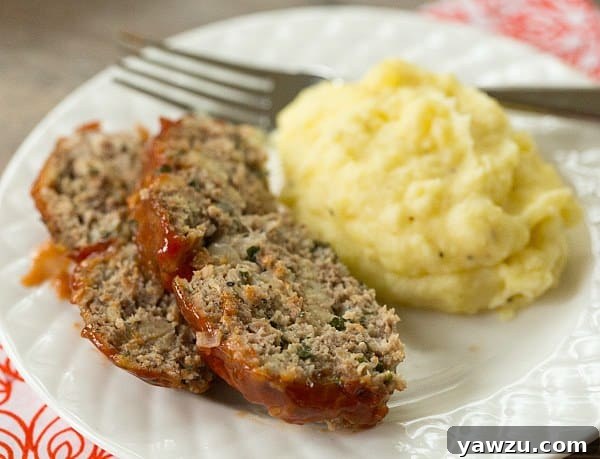 Moist and flavorful Favorite Meatloaf with a savory glaze