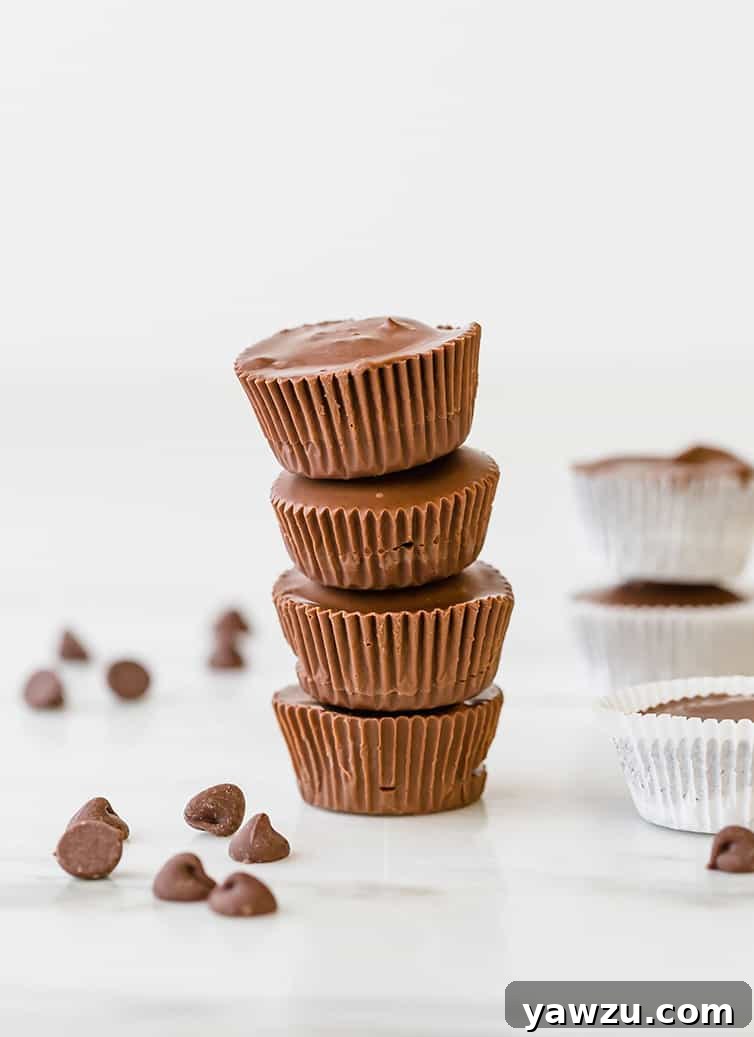 A stack of four peanut butter cups.
