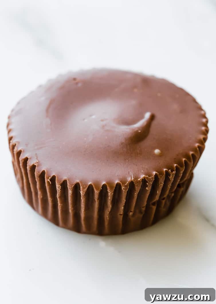 A single homemade peanut butter cup.