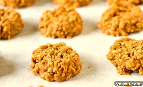 A selection of No-Bake Peanut Butter Butterscotch Crispy Cookies on a white plate