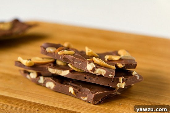 Delicious Salted Caramel Cashew Bark pieces arranged on a wooden board