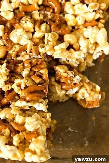 Freshly popped plain popcorn, an essential ingredient for the caramel bars