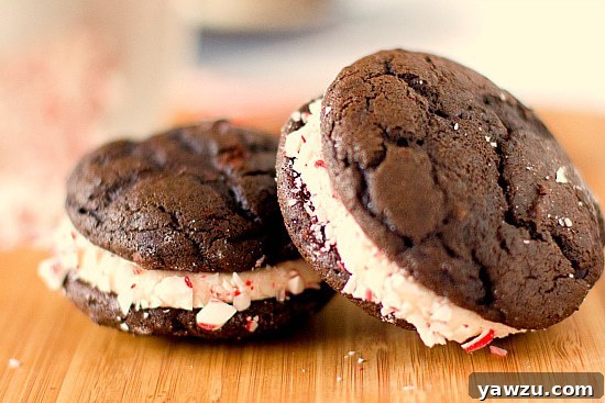 Platter of freshly made Peppermint Whoopie Pies ready for a holiday celebration