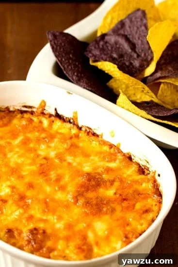 Delicious Hot Corn Dip with vibrant vegetables