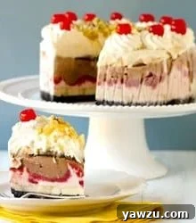 Delicious Banana Split Ice Cream Cake