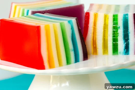 Rainbow Ribbon Jello - A gorgeous dessert and one of my grandma's signature recipes!
