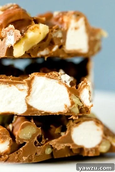 Rocky Road Chocolate Bark pieces ready to be served