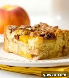 A beautiful Peach Coffee Cake, ready to be served.