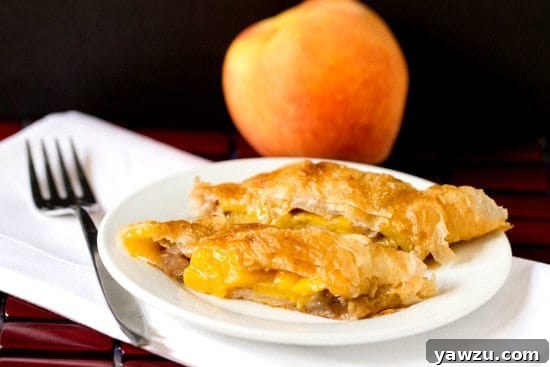Finished Peach Strudel served warm